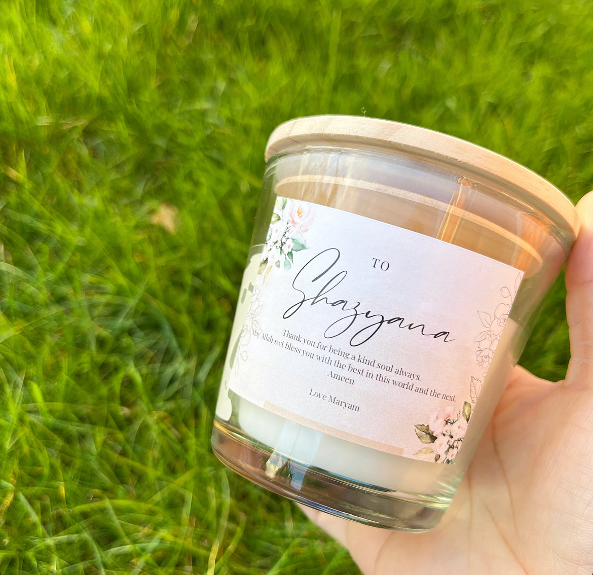 Large Personalised Candle - Fresh Spring Scent