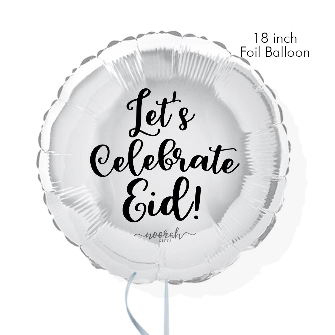 18 INCH Gold Foil Eid Balloon - Silver