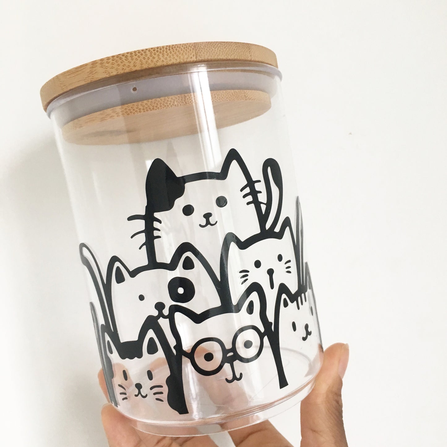 Glass Jar - Cat design