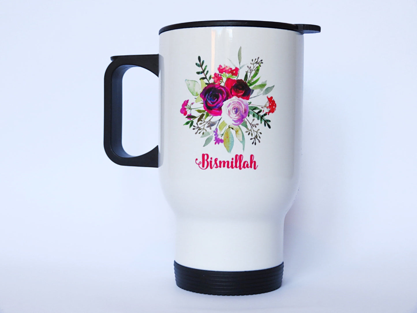 Bouquet Stainless Steel White Travel Mug
