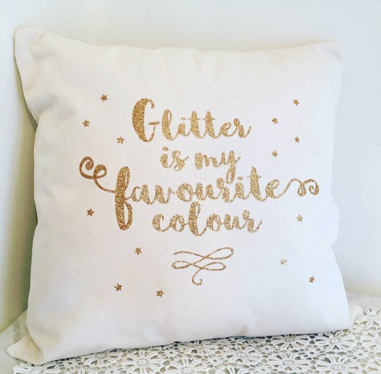 Personalised Quote glitter cushion