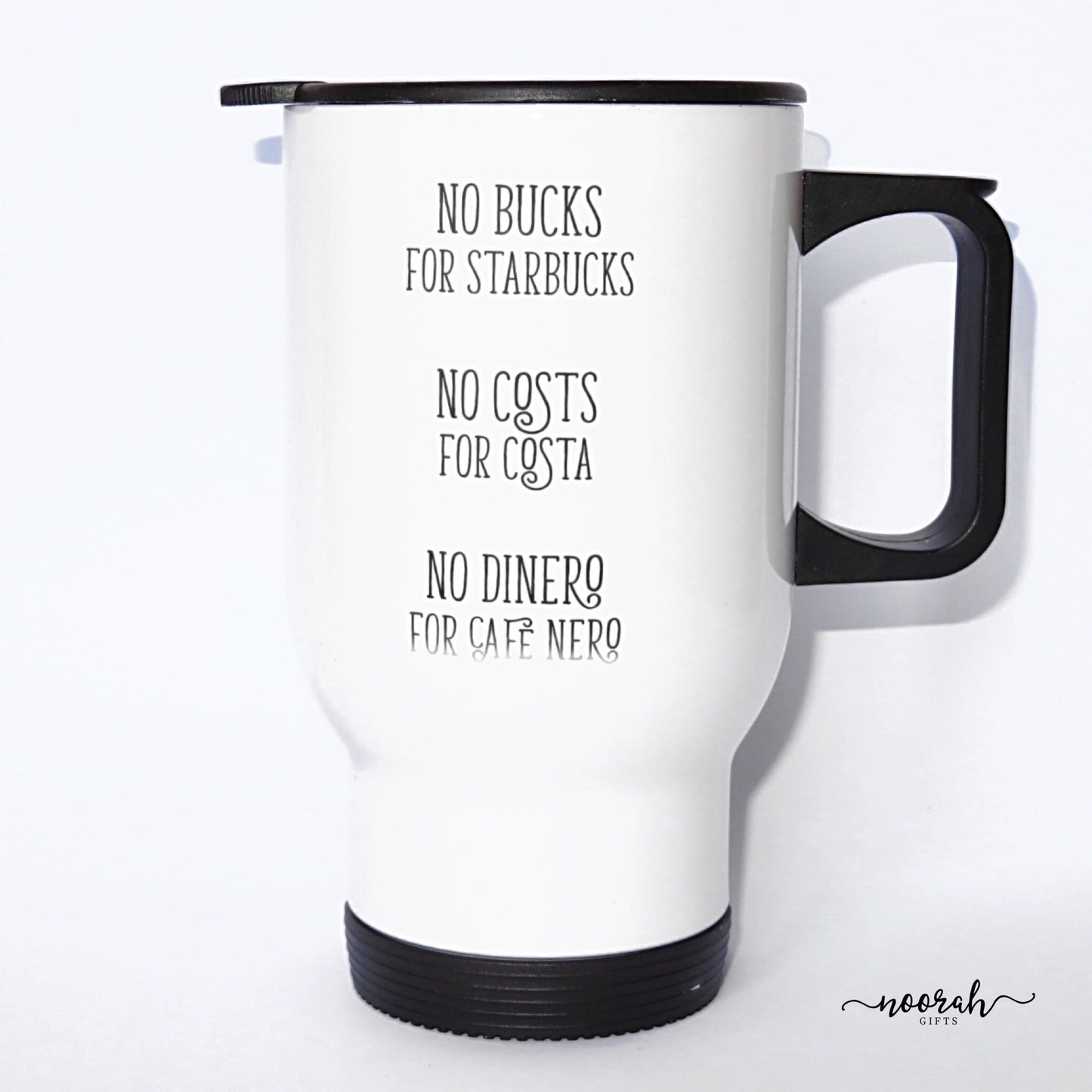 Quirky Quote Stainless Steel White Travel Mug