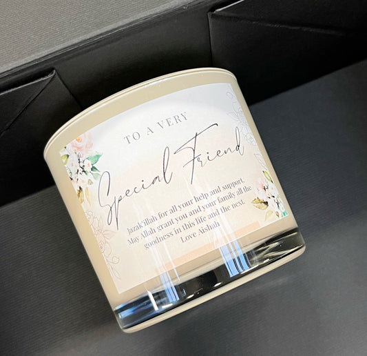 Large Personalised Candle - Warm Vanilla