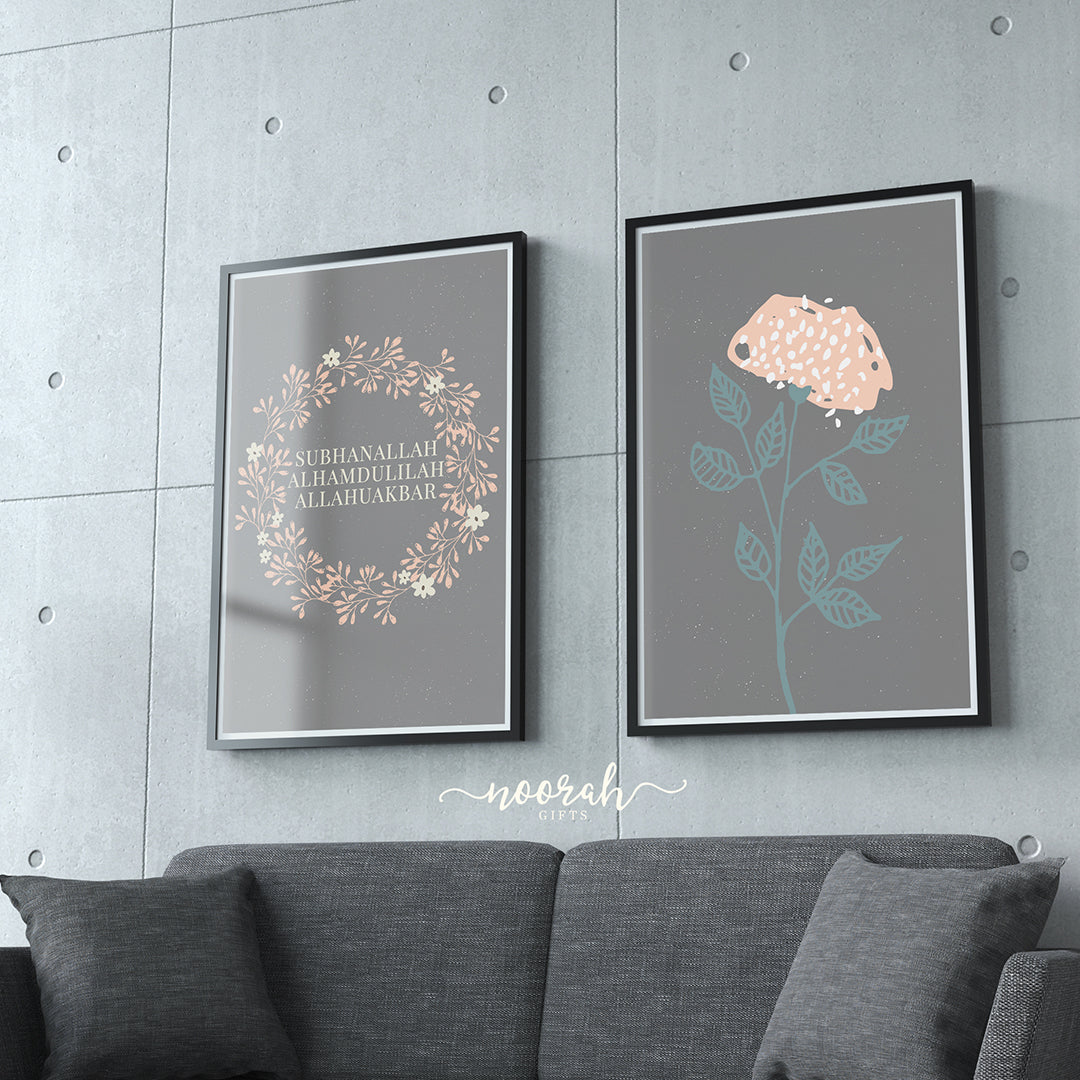 Dhikr floral prints - Set of 2